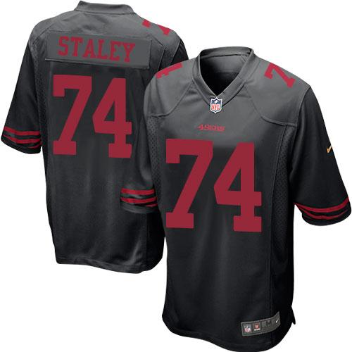 Nike 49ers #74 Joe Staley Black Alternate Youth Stitched NFL Elite Jersey